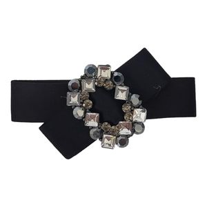 Black Diamante French Barrette Hair Clip